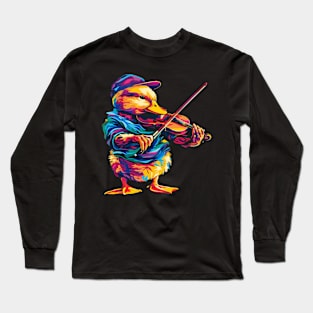 Duck Playing Violin Long Sleeve T-Shirt